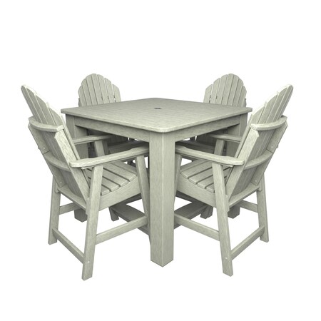 Highwood Usa Hamilton 5pc Square Counter Height Outdoor Patio Furniture Dining Set AD-CNA44-EUC